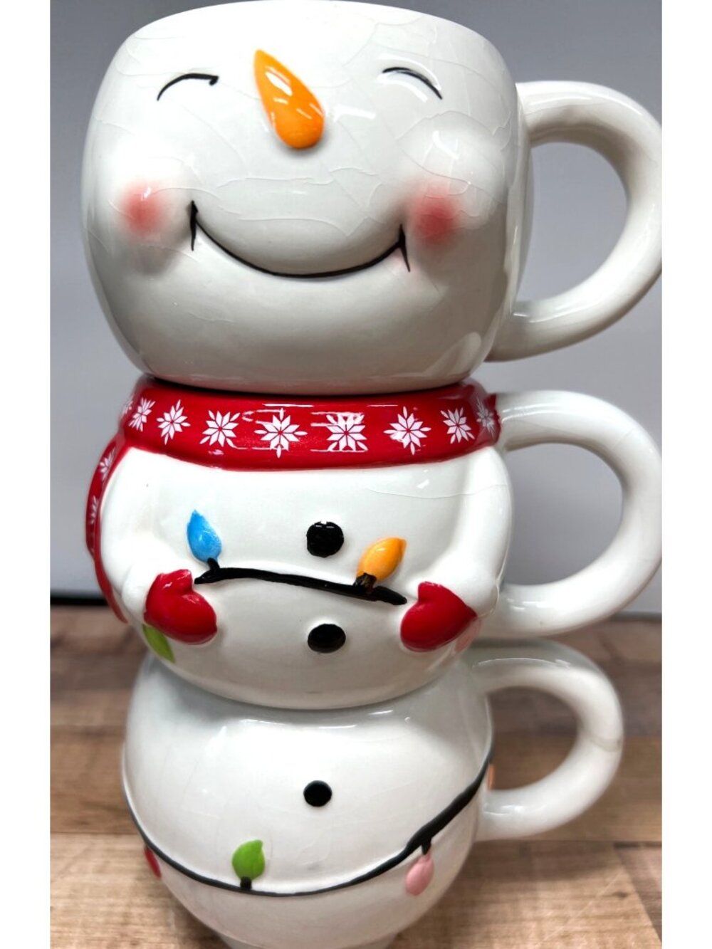 Christmas Snowman Stacking Mugs Set Of 3 Legacy & Main Ceramic Holiday Decor